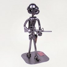 Steelman Soldier holding a gun metal art figurine