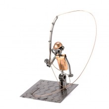 Steelman Fly Fishing metal art figurine